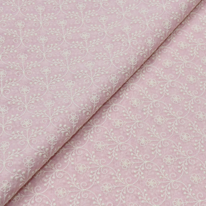 Premium Mul Chanderi Thread Embroidery Fabrics