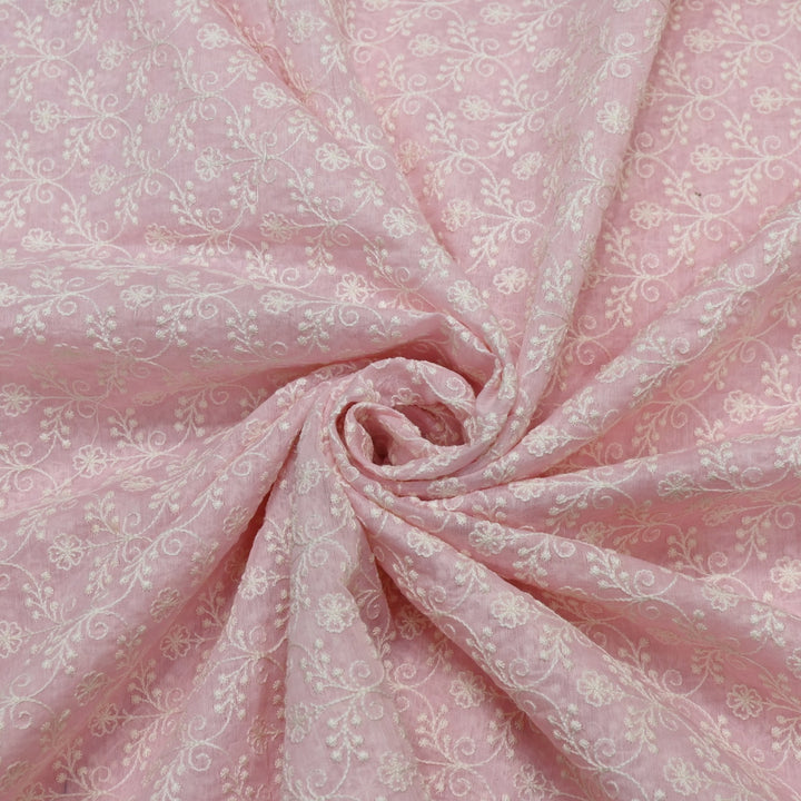 Premium Mul Chanderi Thread Embroidery Fabrics