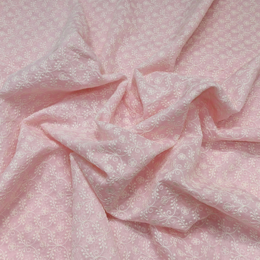 Premium Mul Chanderi Thread Embroidery Fabrics