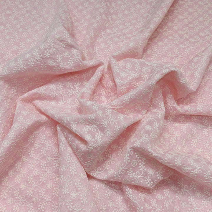 Premium Mul Chanderi Thread Embroidery Fabrics