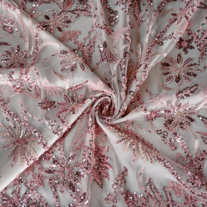 Beautiful Imported Net Cut Dana & Sequins Embroidery Fabrics