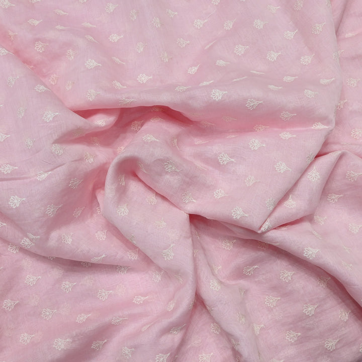 Premium Mul Chanderi Thread Embroidery Fabrics