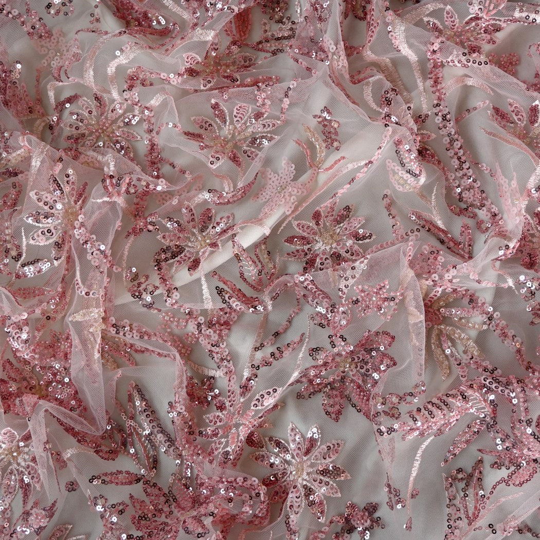Beautiful Imported Net Cut Dana & Sequins Embroidery Fabrics