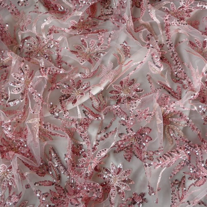 Beautiful Imported Net Cut Dana & Sequins Embroidery Fabrics