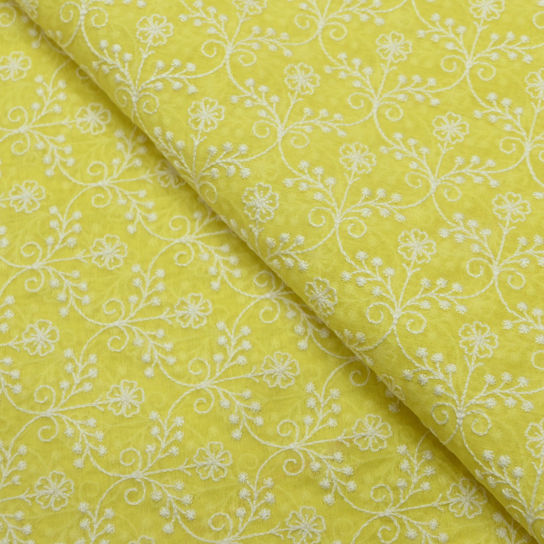 Premium Mul Chanderi Thread Embroidery Fabrics