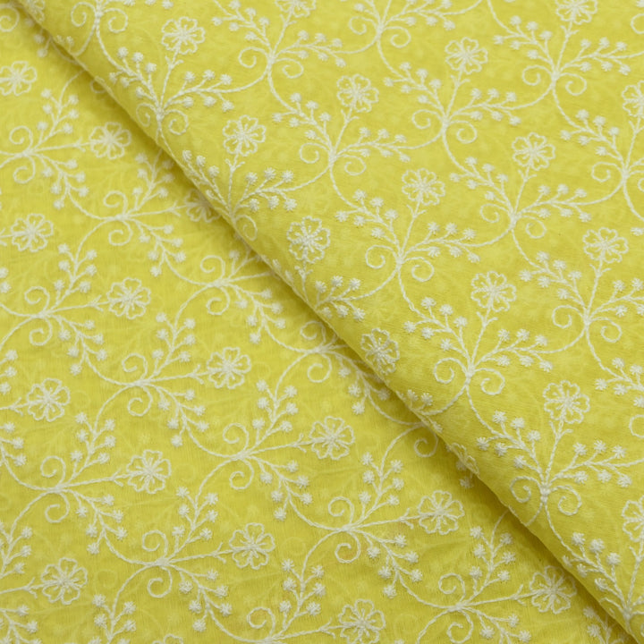 Premium Mul Chanderi Thread Embroidery Fabrics