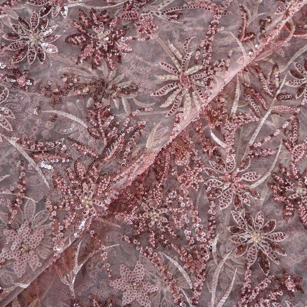 Beautiful Imported Net Cut Dana & Sequins Embroidery Fabrics