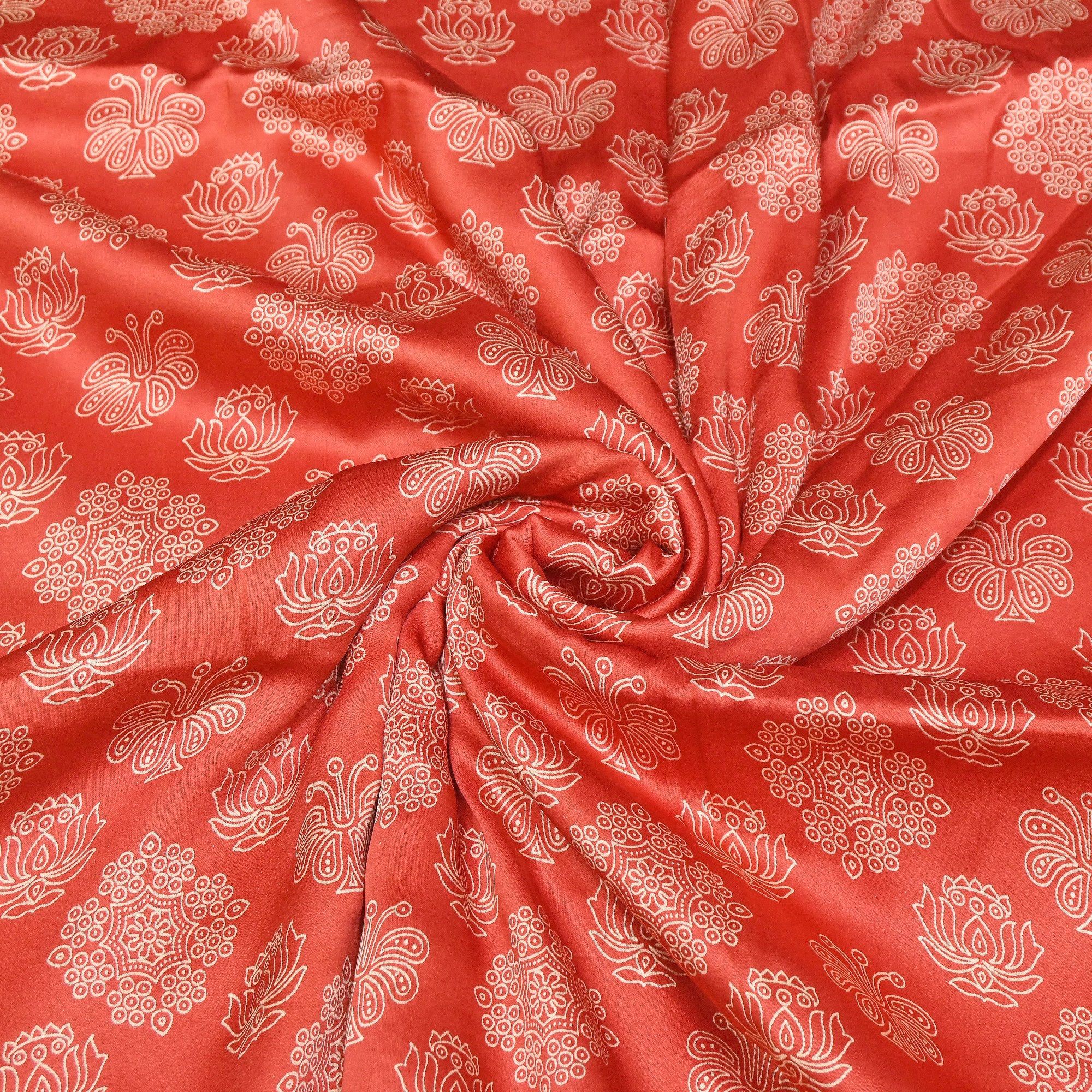 Elegant Modal Satin Discharge Print Fabric 6 – Soft Luxury Designer Fa
