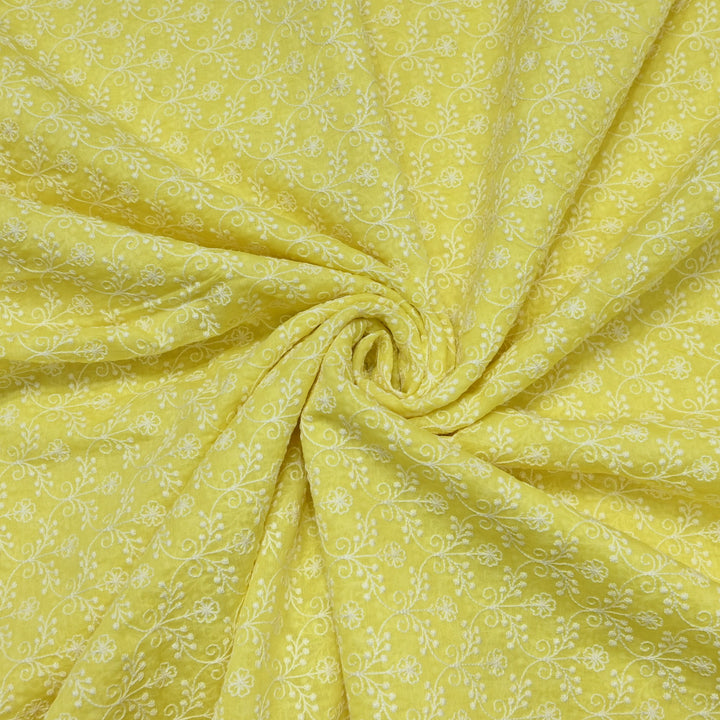 Premium Mul Chanderi Thread Embroidery Fabrics