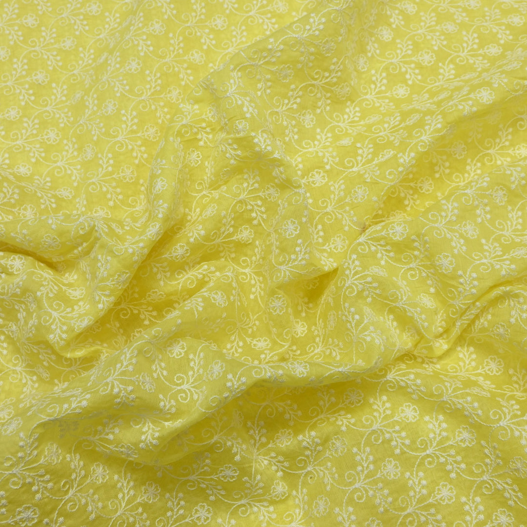 Premium Mul Chanderi Thread Embroidery Fabrics