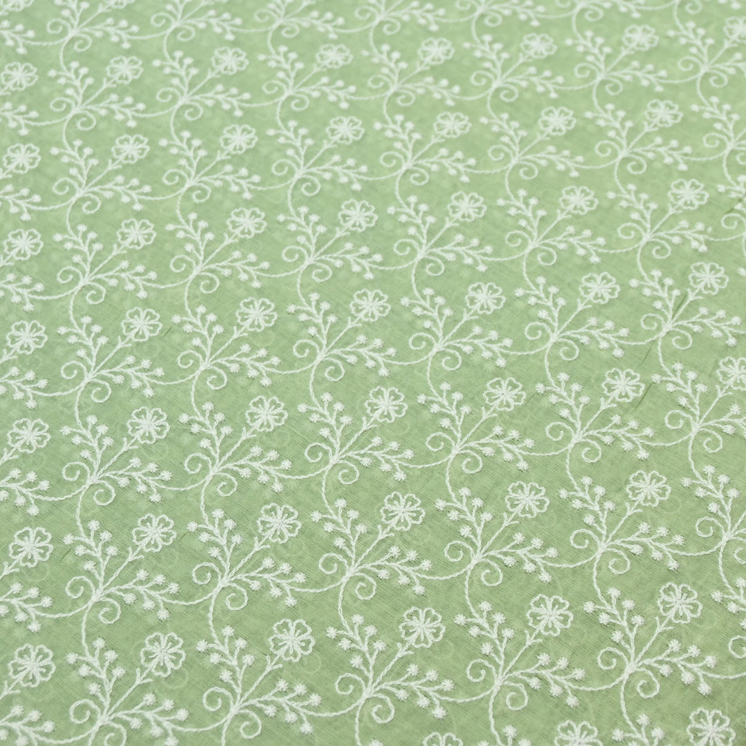 Premium Mul Chanderi Thread Embroidery Fabrics