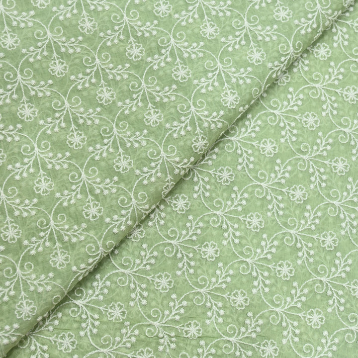 Premium Mul Chanderi Thread Embroidery Fabrics