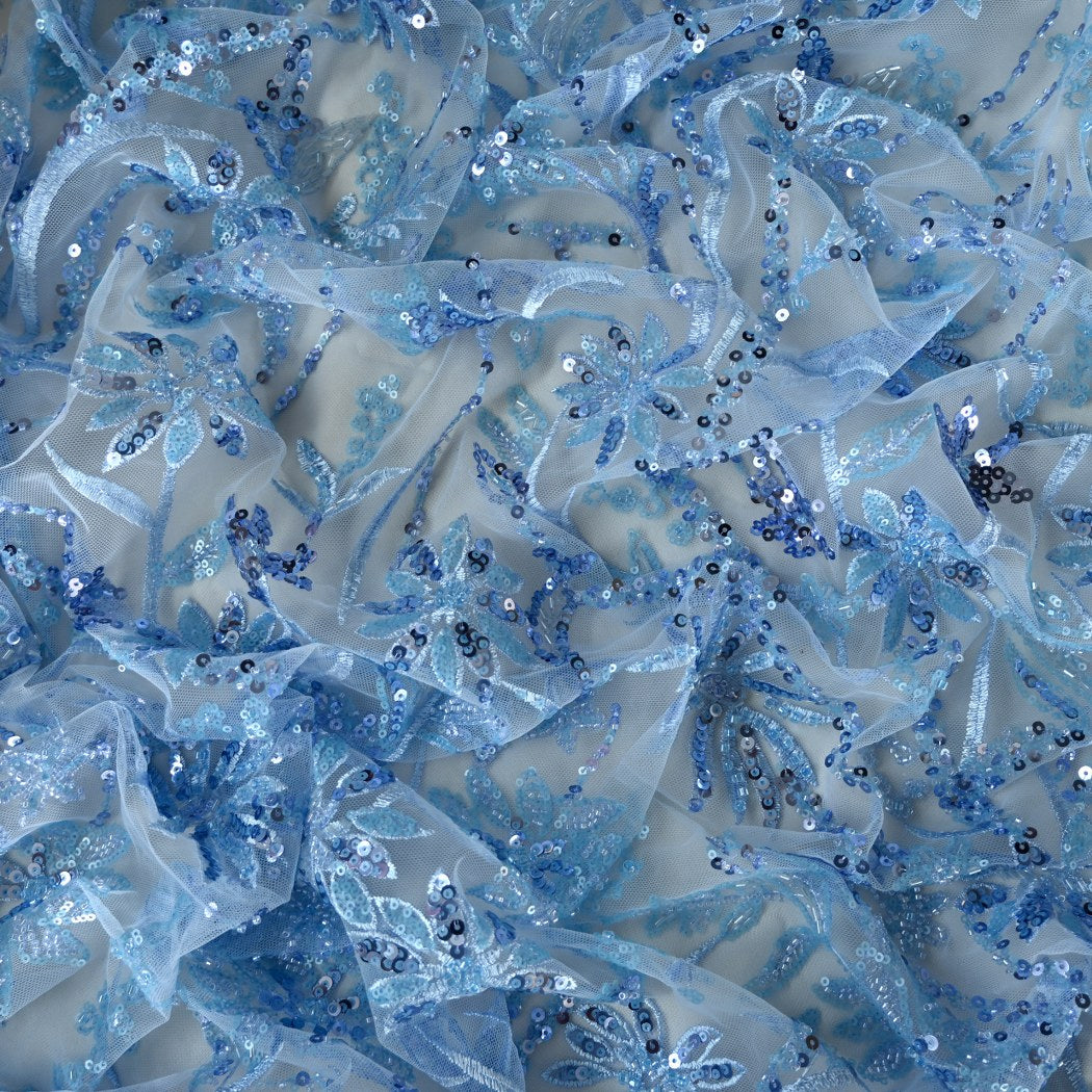 Beautiful Imported Net Cut Dana & Sequins Embroidery Fabrics