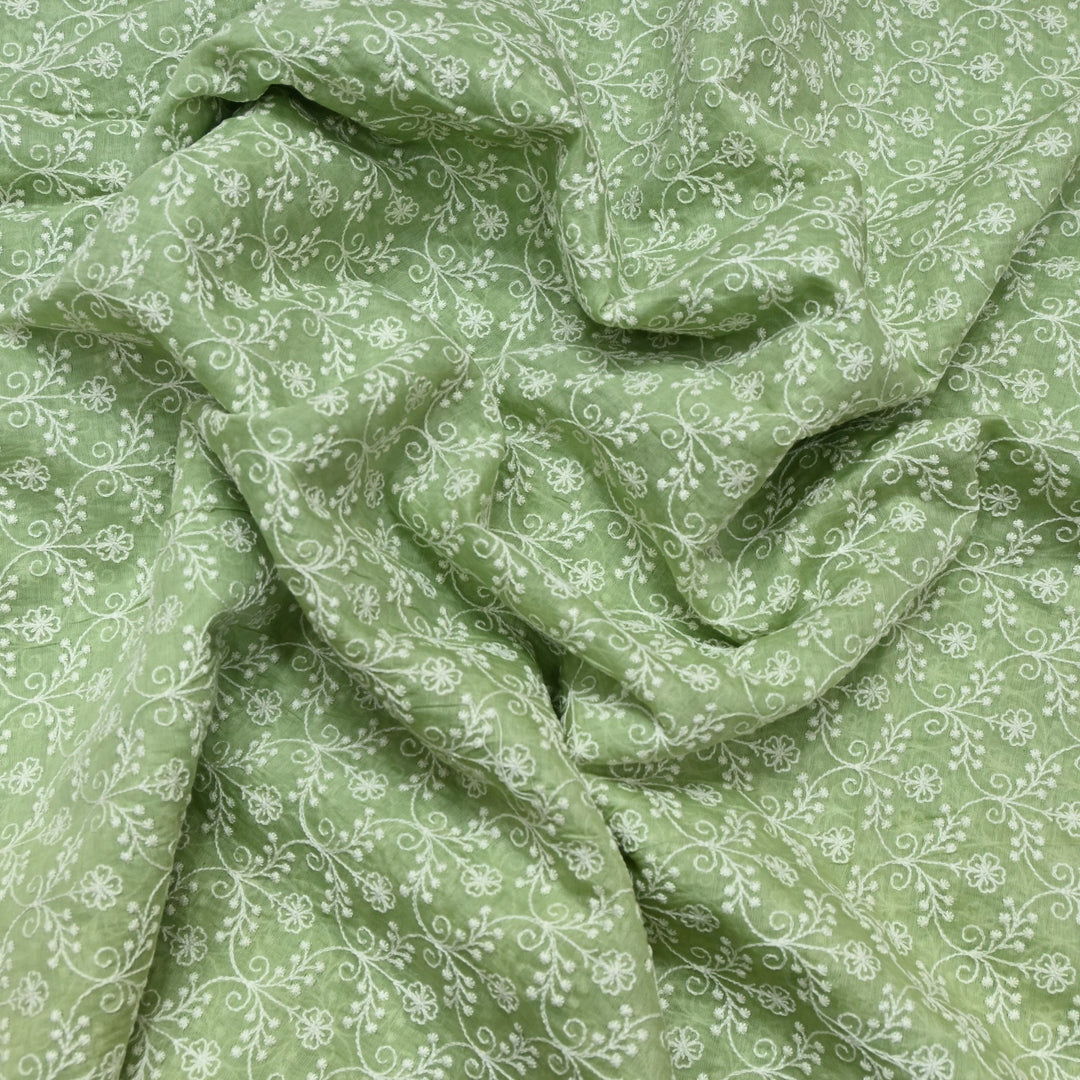 Premium Mul Chanderi Thread Embroidery Fabrics