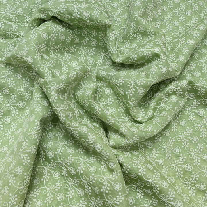 Premium Mul Chanderi Thread Embroidery Fabrics