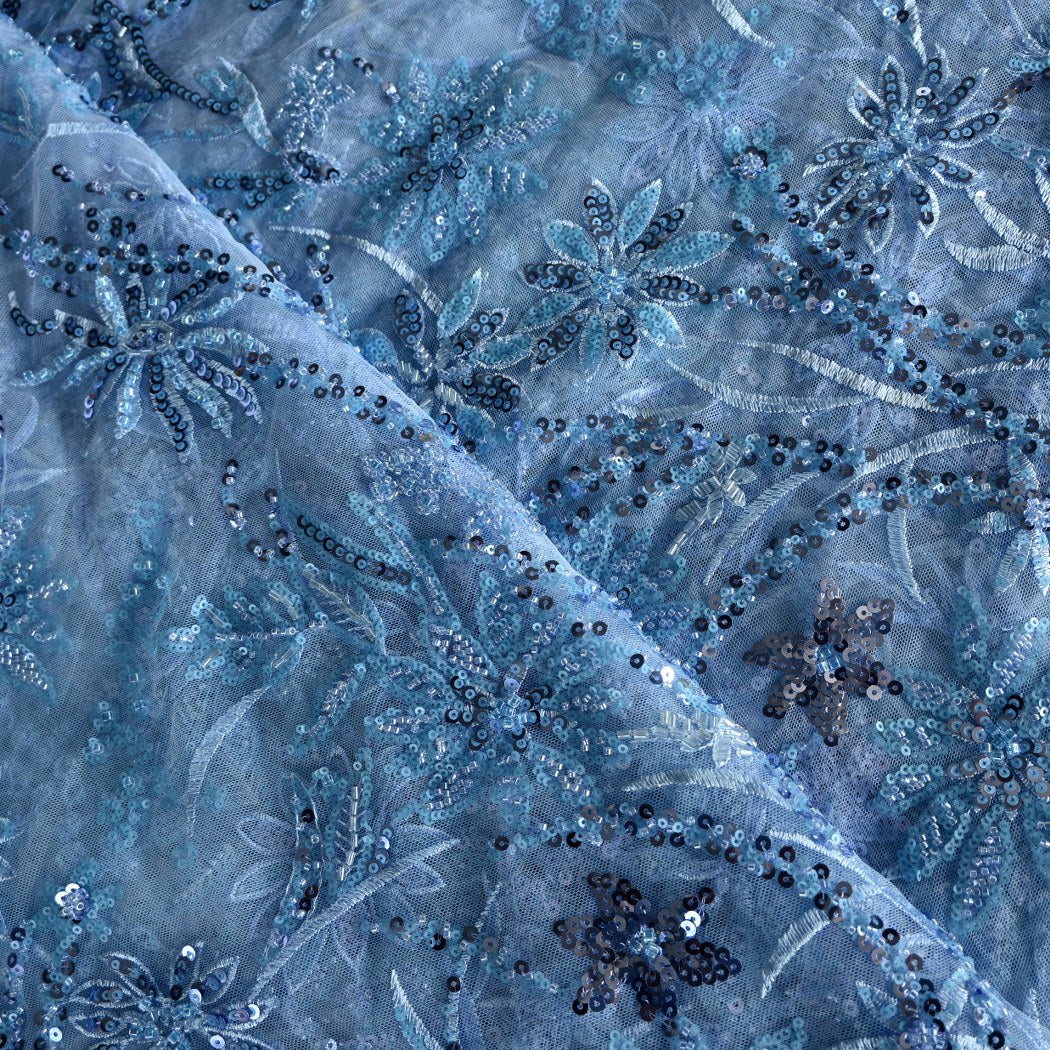 Beautiful Imported Net Cut Dana & Sequins Embroidery Fabrics