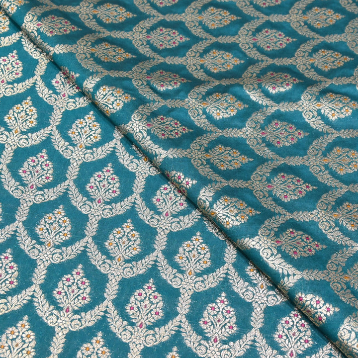 Katan Meena Zari Jaal Brocade Fabric – Designer Traditional Brocade Fabric - HA0425-1