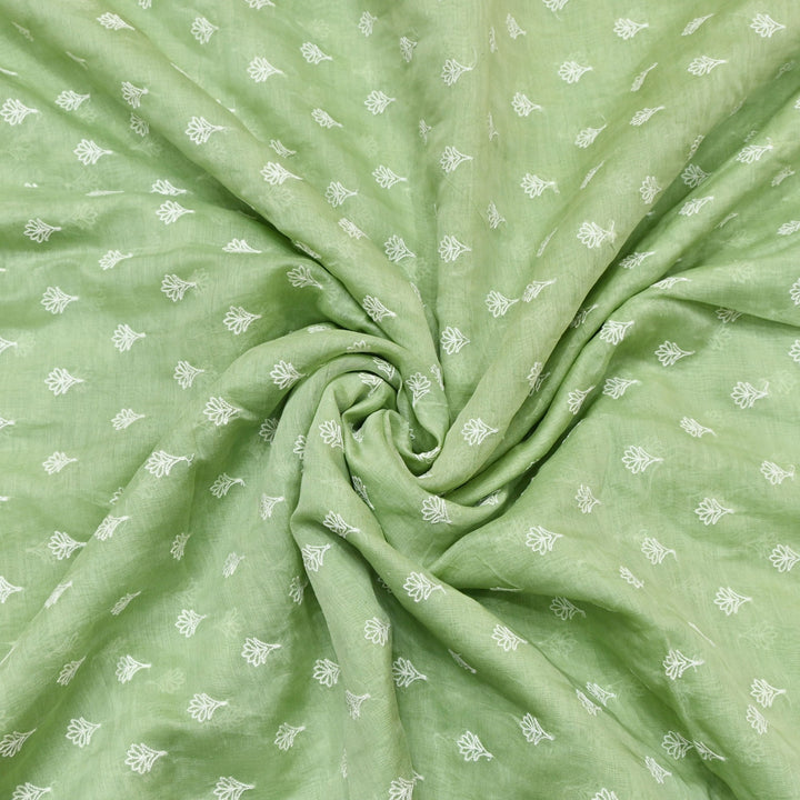 Premium Mul Chanderi Thread Embroidery Fabrics