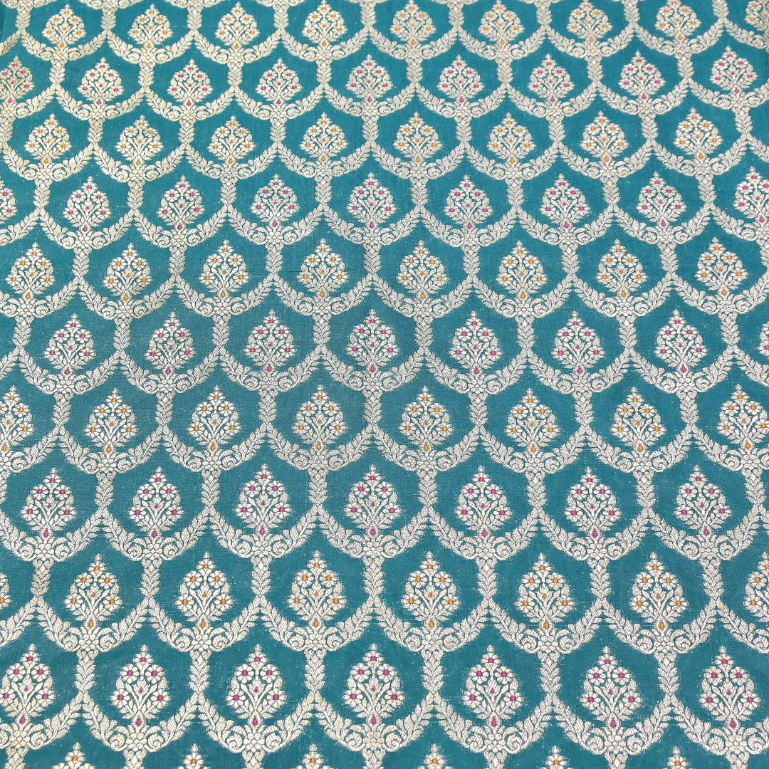 Katan Meena Zari Jaal Brocade Fabric – Designer Traditional Brocade Fabric - HA0425-1