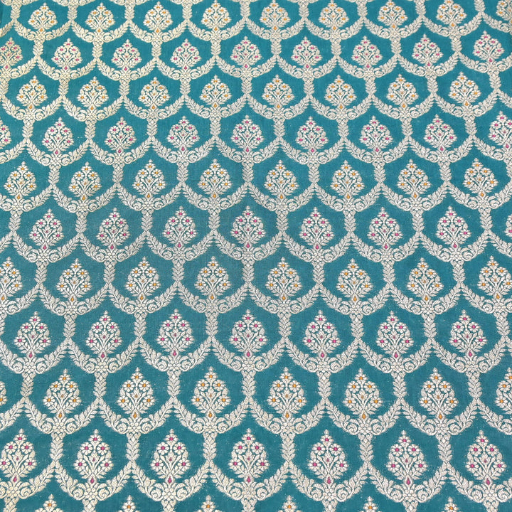 Katan Meena Zari Jaal Brocade Fabric – Designer Traditional Brocade Fabric - HA0425-1
