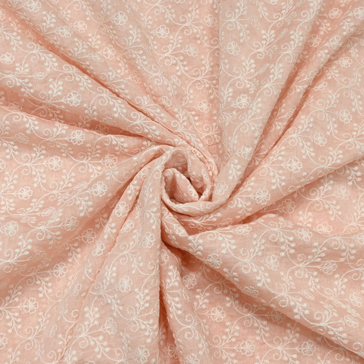 Premium Mul Chanderi Thread Embroidery Fabrics