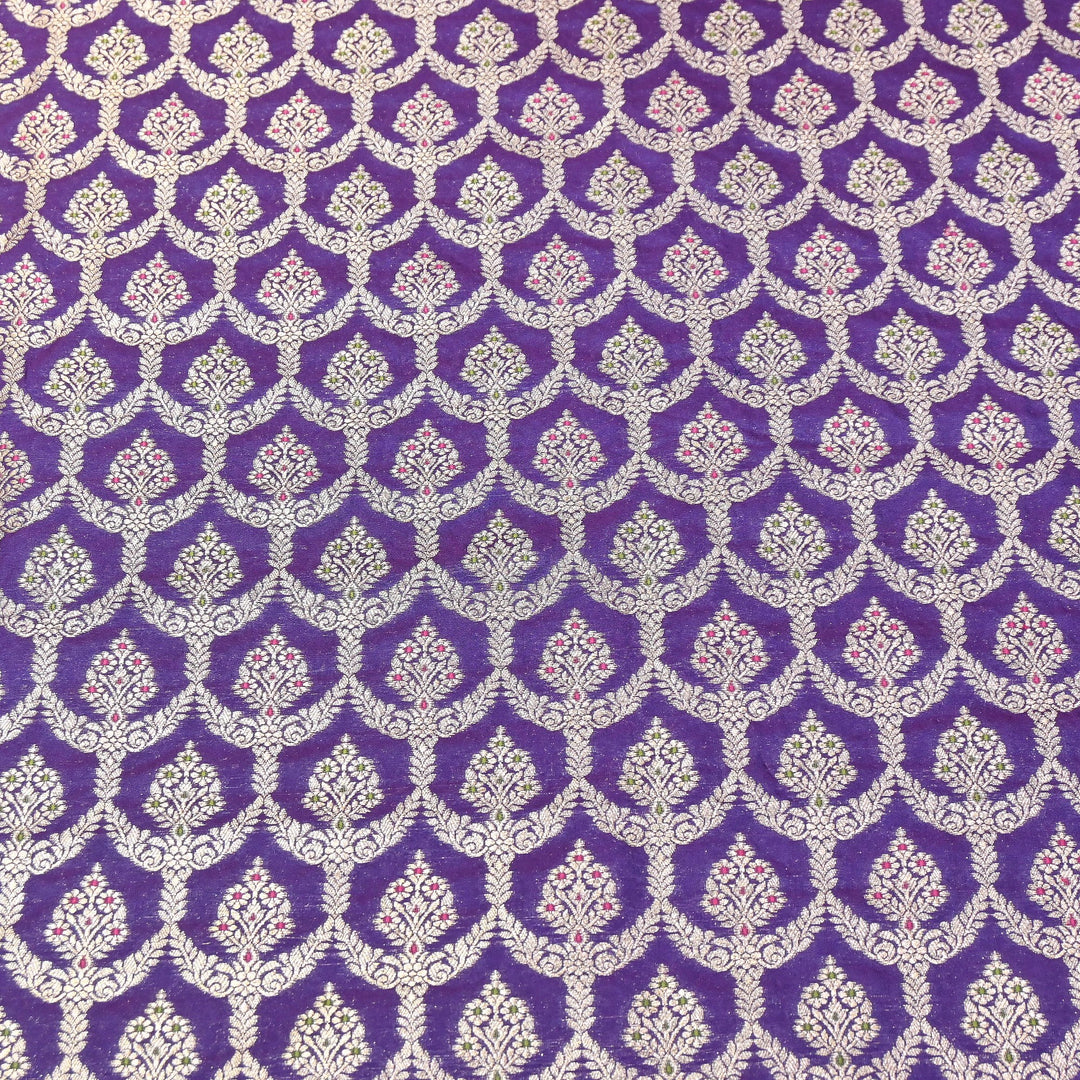 Katan Meena Zari Jaal Brocade Fabric – Designer Traditional Brocade Fabric - HA0425-2