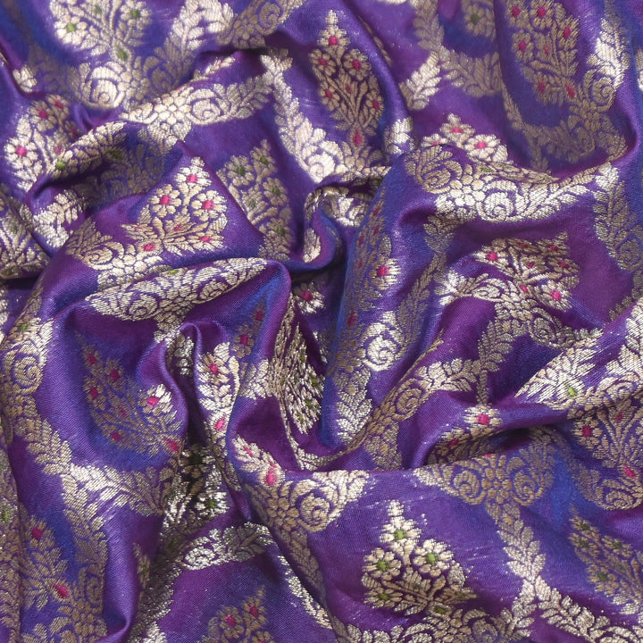 Katan Meena Zari Jaal Brocade Fabric – Designer Traditional Brocade Fabric - HA0425-2