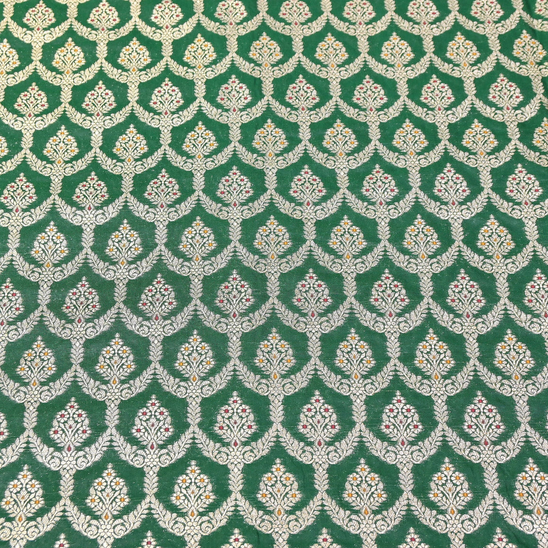 Katan Meena Zari Jaal Brocade Fabric – Designer Traditional Brocade Fabric - HA0425-3