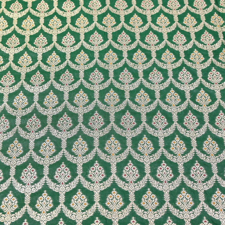 Katan Meena Zari Jaal Brocade Fabric – Designer Traditional Brocade Fabric - HA0425-3