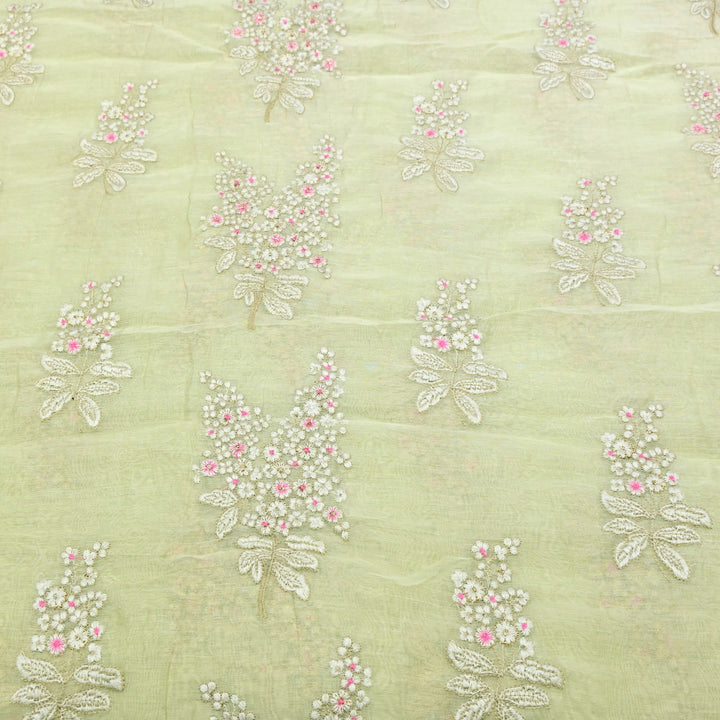 Mul Chanderi Thread & Zari Embroidery Fabric – Soft Lightweight Designer Fabric-SC0R243A-1