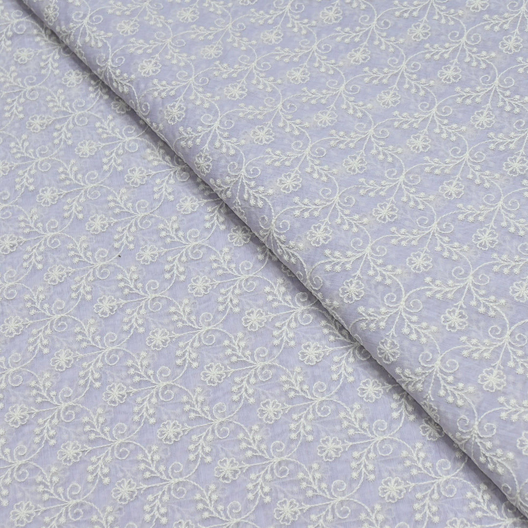 Premium Mul Chanderi Thread Embroidery Fabrics
