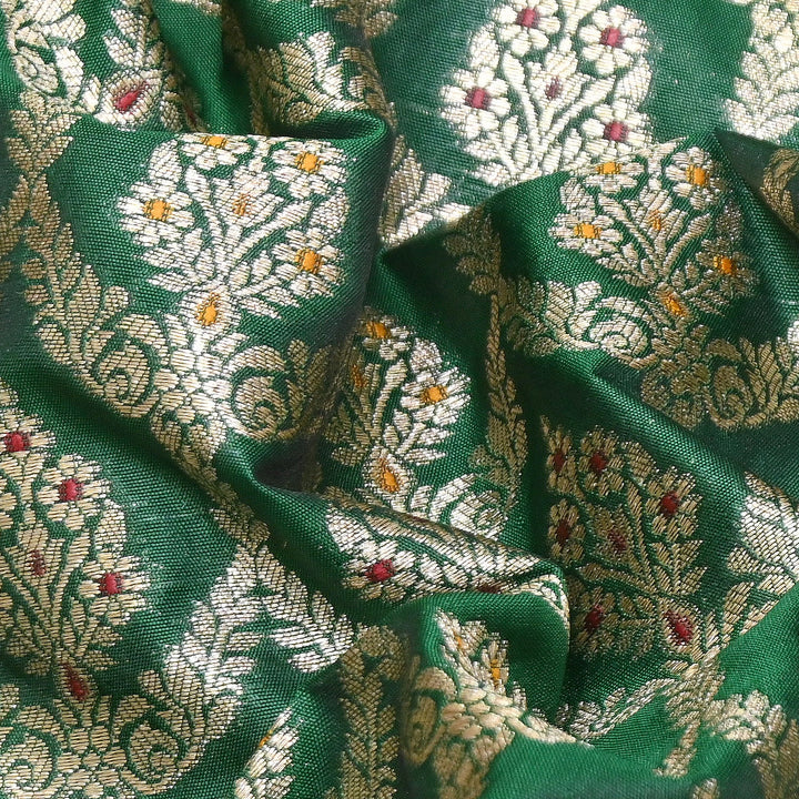 Katan Meena Zari Jaal Brocade Fabric – Designer Traditional Brocade Fabric - HA0425-3