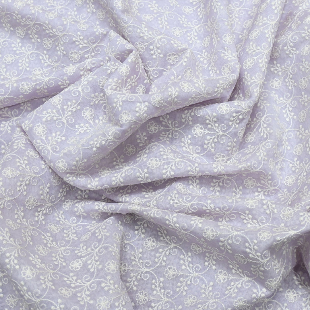 Premium Mul Chanderi Thread Embroidery Fabrics