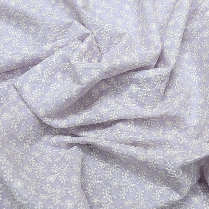 Premium Mul Chanderi Thread Embroidery Fabrics