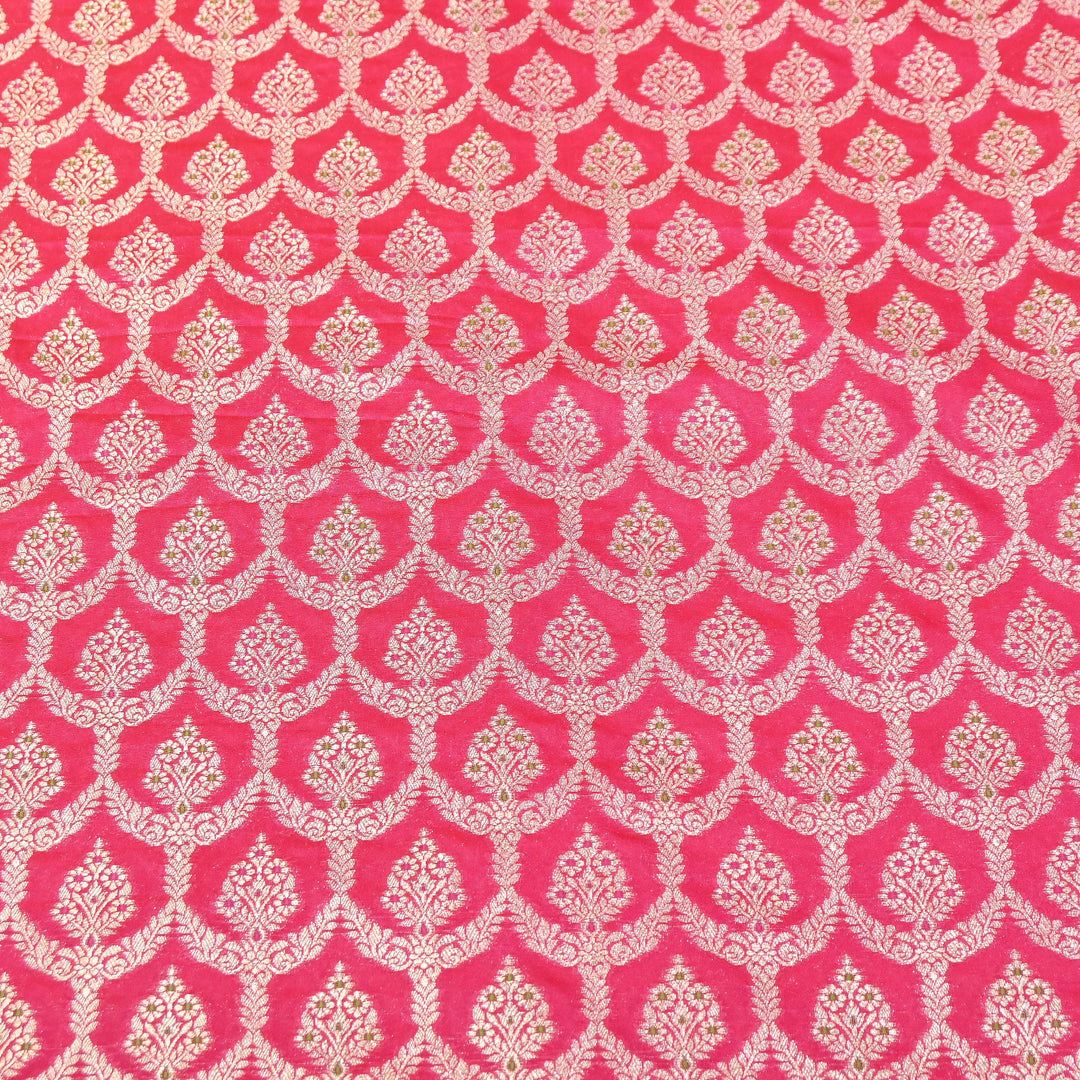 Katan Meena Zari Jaal Brocade Fabric – Designer Traditional Brocade Fabric - HA0425-4