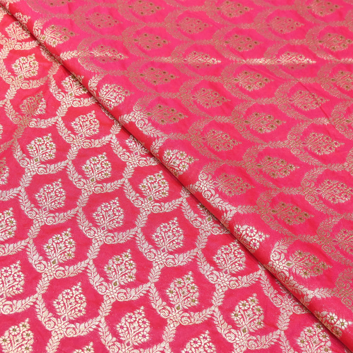 Katan Meena Zari Jaal Brocade Fabric – Designer Traditional Brocade Fabric - HA0425-4
