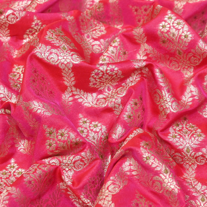 Katan Meena Zari Jaal Brocade Fabric – Designer Traditional Brocade Fabric - HA0425-4
