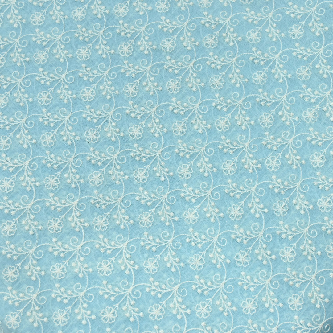 Premium Mul Chanderi Thread Embroidery Fabrics