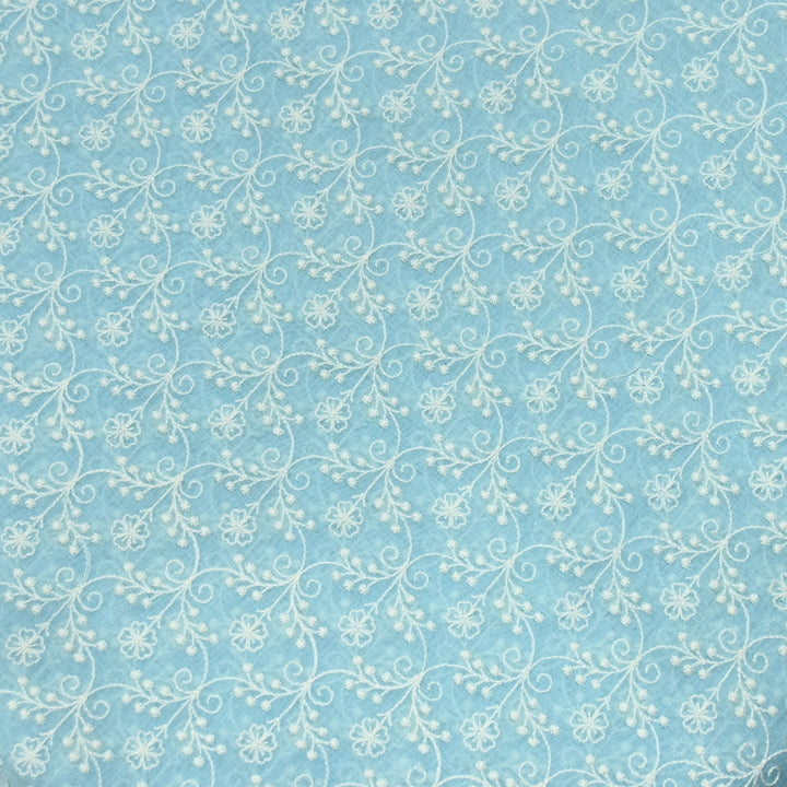 Premium Mul Chanderi Thread Embroidery Fabrics