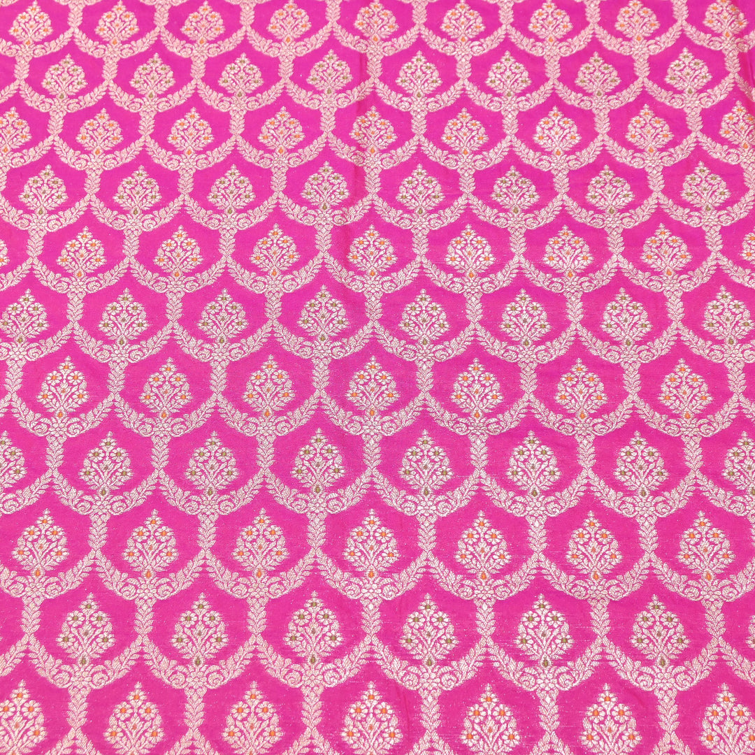 Katan Meena Zari Jaal Brocade Fabric – Designer Traditional Brocade Fabric - HA0425-5