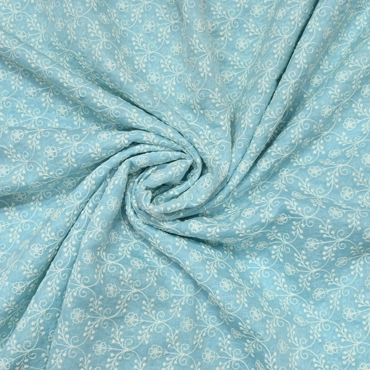 Premium Mul Chanderi Thread Embroidery Fabrics