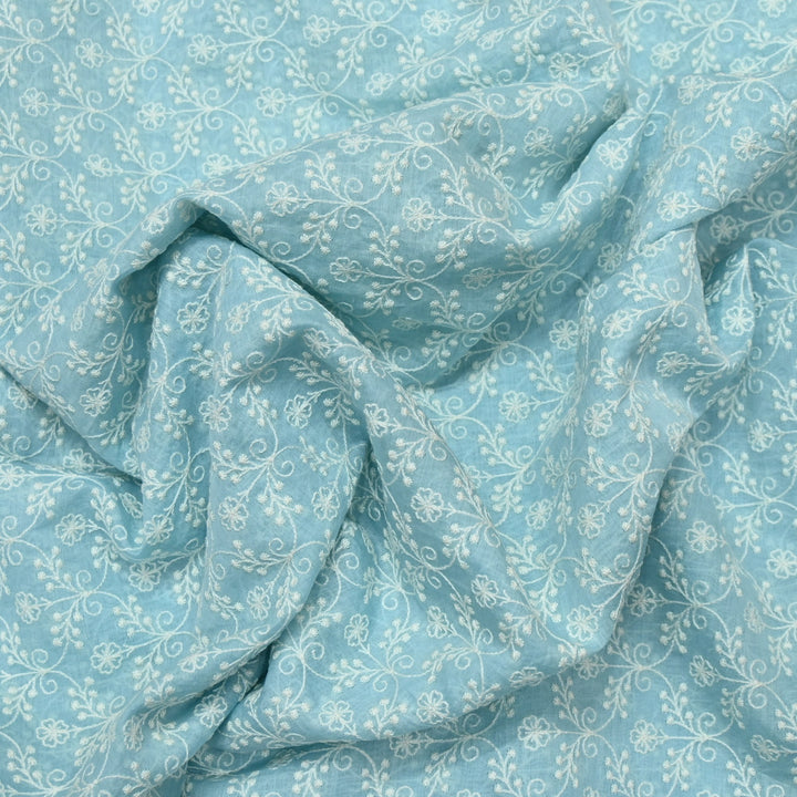 Premium Mul Chanderi Thread Embroidery Fabrics