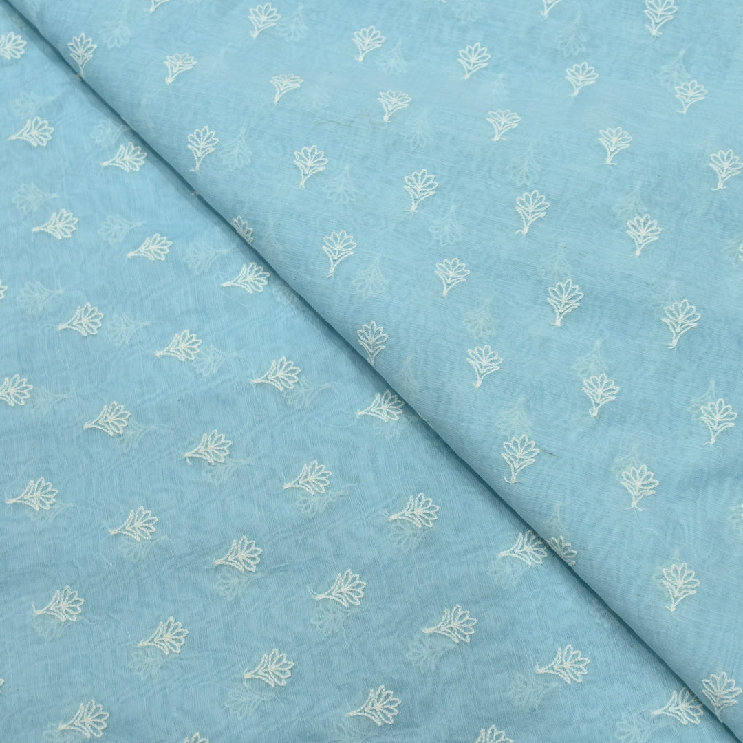 Premium Mul Chanderi Thread Embroidery Fabrics