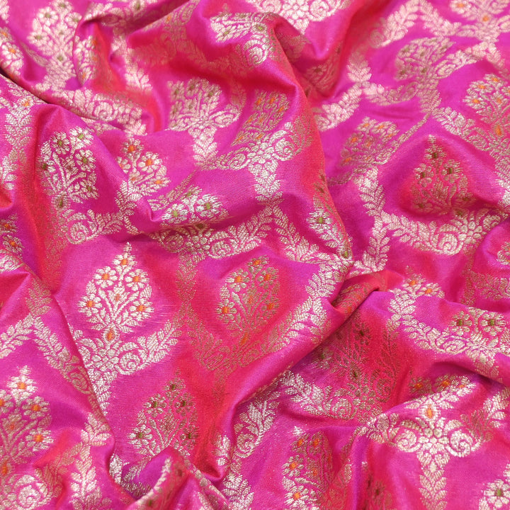 Katan Meena Zari Jaal Brocade Fabric – Designer Traditional Brocade Fabric - HA0425-5