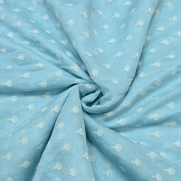 Premium Mul Chanderi Thread Embroidery Fabrics