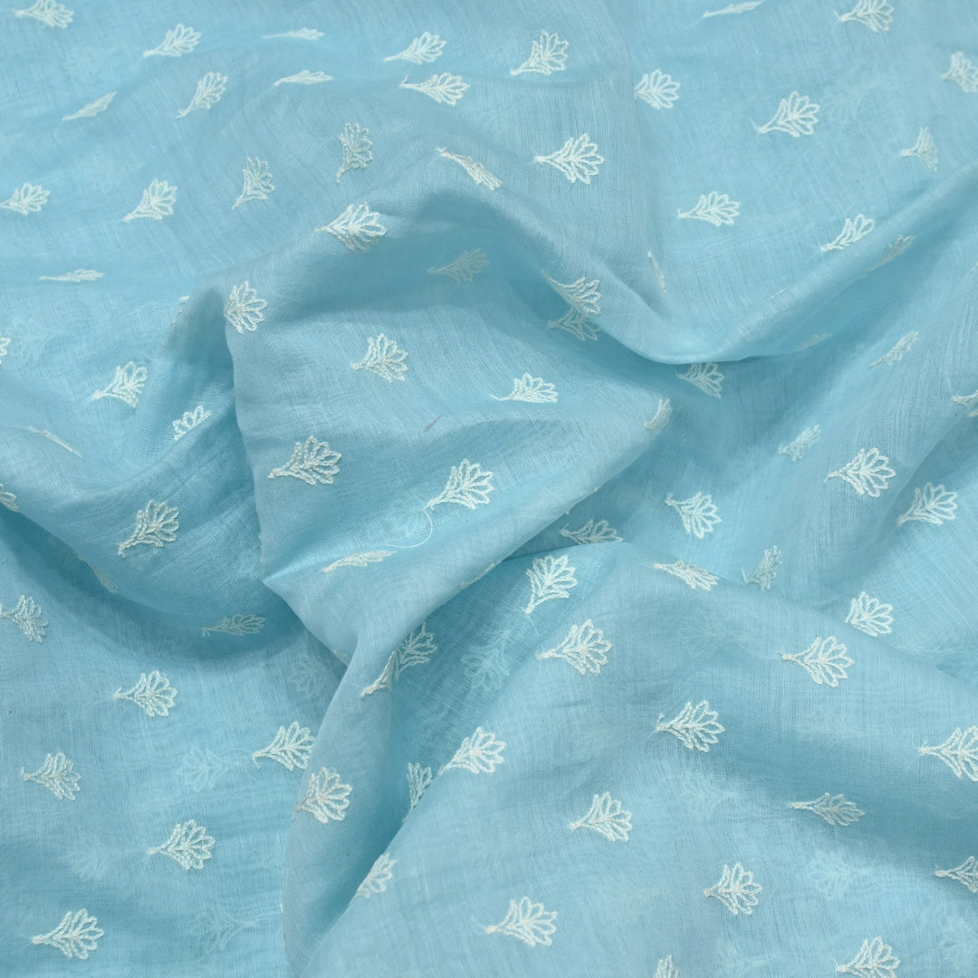 Premium Mul Chanderi Thread Embroidery Fabrics