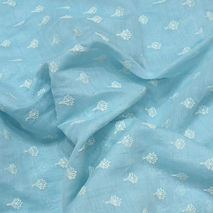 Premium Mul Chanderi Thread Embroidery Fabrics
