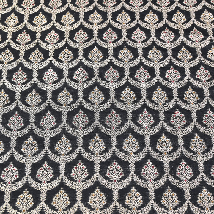 Katan Meena Zari Jaal Brocade Fabric – Designer Traditional Brocade Fabric - HA0425-6