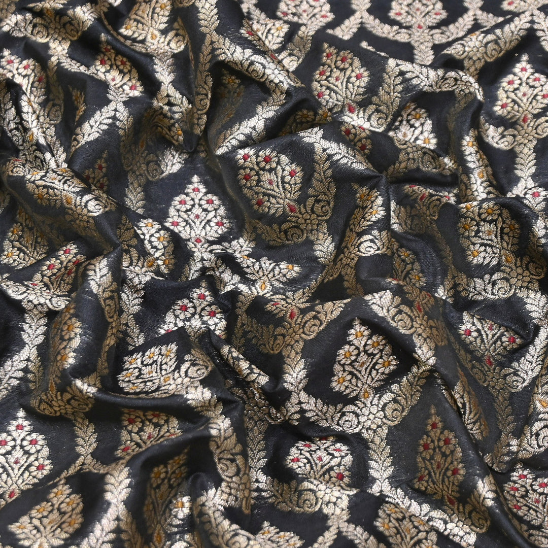 Katan Meena Zari Jaal Brocade Fabric – Designer Traditional Brocade Fabric - HA0425-6