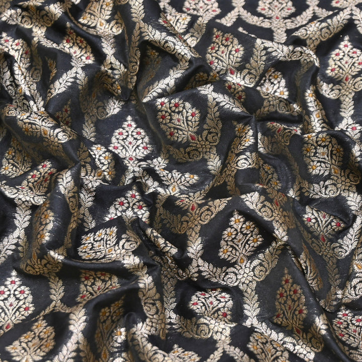 Katan Meena Zari Jaal Brocade Fabric – Designer Traditional Brocade Fabric - HA0425-6